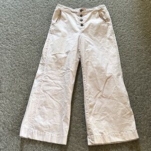 Pilcro Wide Leg Light Pink Button Fly Jeans